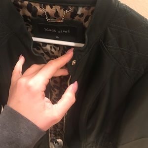 Green Leather Alternative Moto Jacket